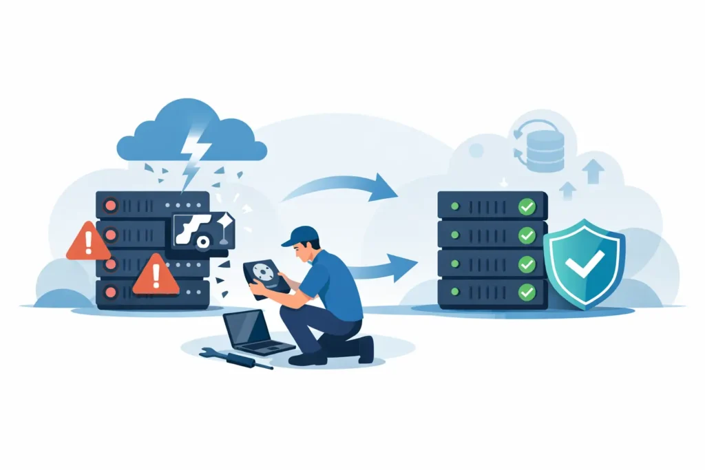 A Server Recovery Example After RAID Failure